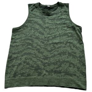 Lululemon Swiftly Breathe Muscle Tank Top Mesh Womens 6 Green W1CXLS
